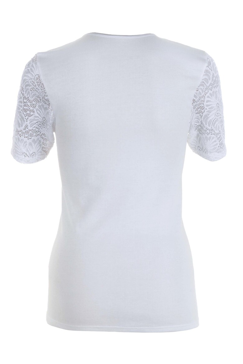 Shirt mit Spitze weiß