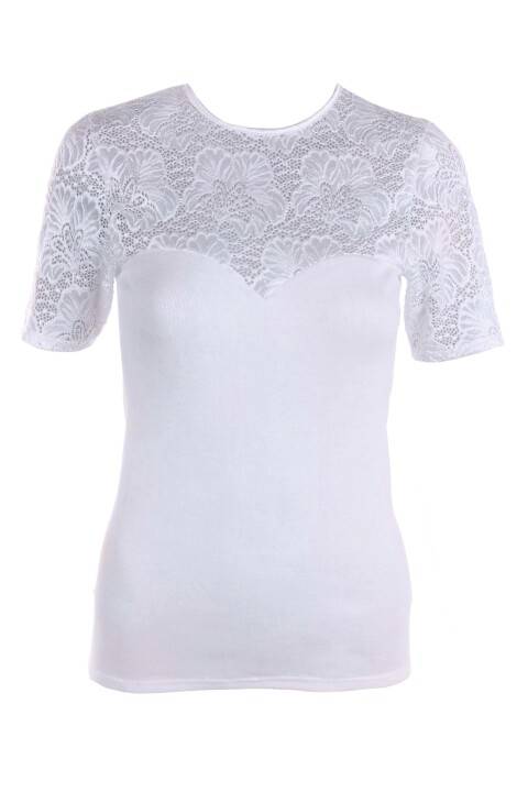 Shirt mit Spitze weiß
