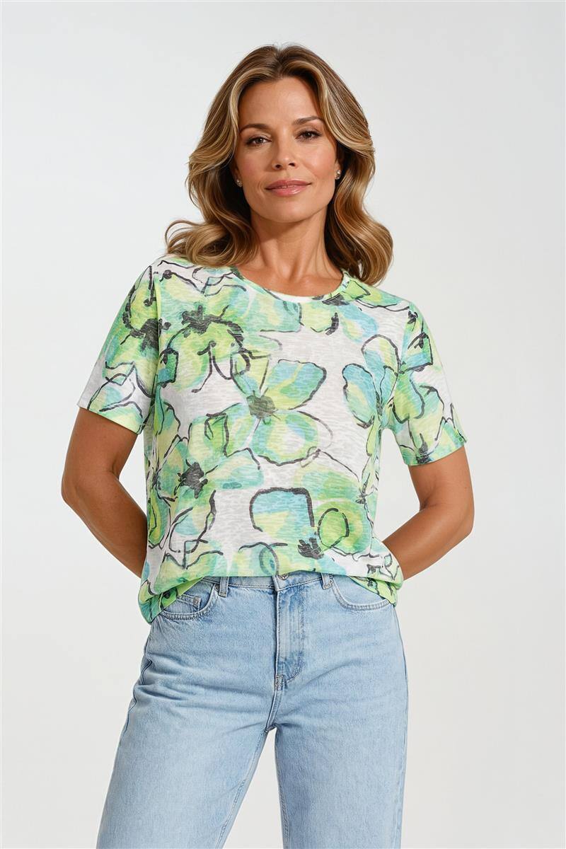 Damen Shirt mit Ausbrenner Muster