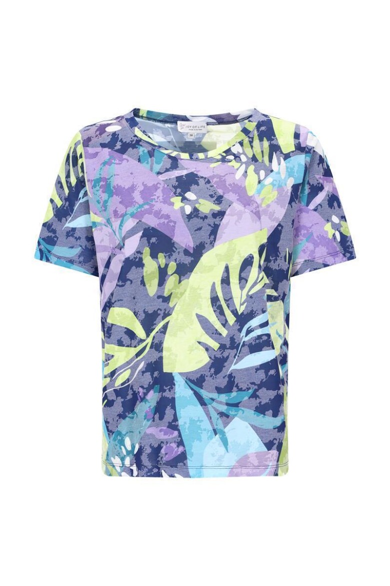 blaues Shirt mit Ausbrenner Muster