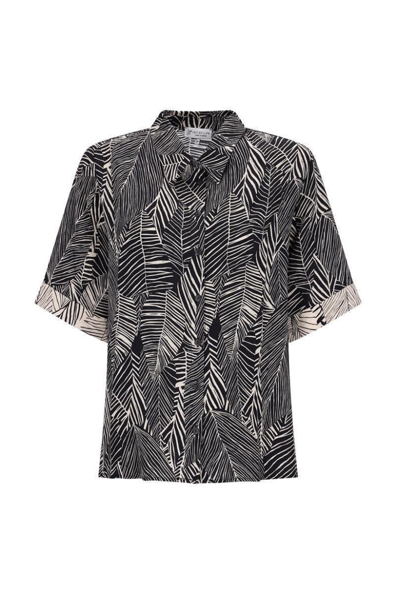 Bluse mit Palmenprint
