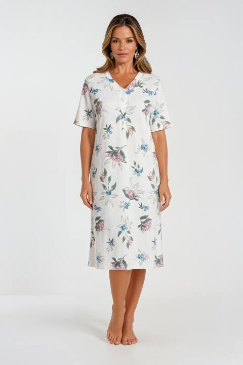 Damen Nachthemd mit floralem Print