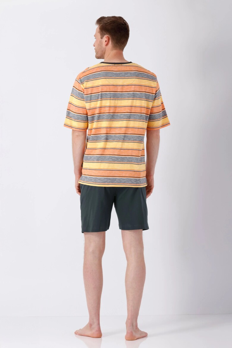 Herren Shorty Schlafanzug graphit