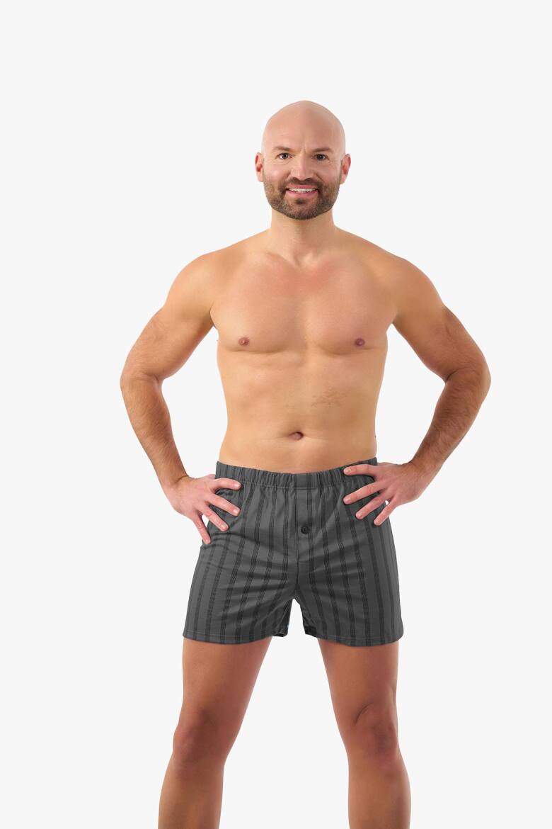 Boxershorts grau-gestreift