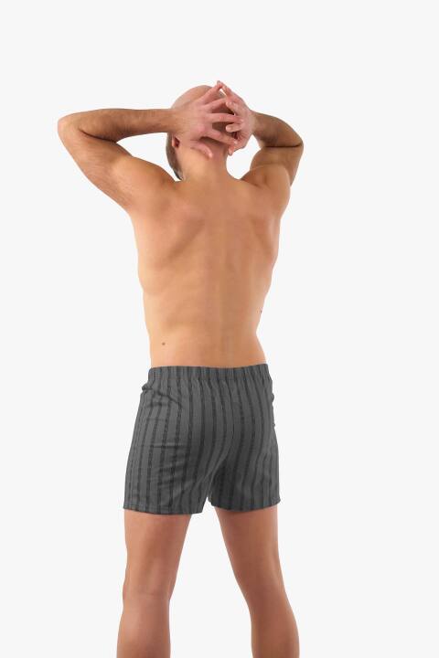 Boxershorts grau-gestreift